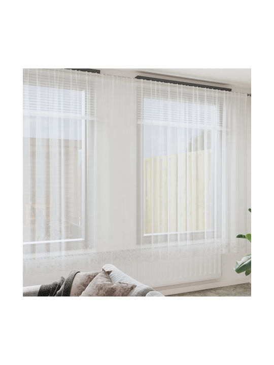vidaXL White Window Curtain with Pencil Pleat 750x260cm