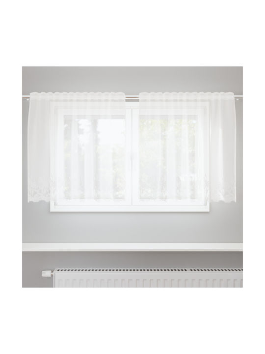 vidaXL Κουρτίνα Παραθύρου με Τρέσα Λευκή 150x80εκ.