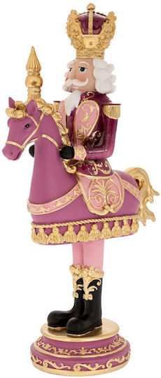 Iliadis Nutcracker de Crăciun Roz din Polirosină Înălțime 33cm.