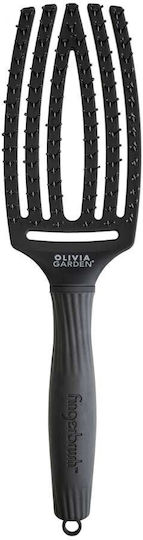 Olivia Garden Fingerbrush Care Βούρτσα Μαλλιών Μαύρη