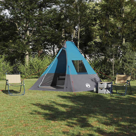 vidaXL Καλοκαιρινή Σκηνή Camping Teepee Μπλε 383x338x217εκ.