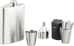 7-piece Set Flask 200 Ml Metal Bottle 4 Stainless Steel Shot Glasses Alcohol Pouch