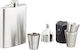 Set 7 Piese Flask Sticlă Metalică 200 Ml 4 Pahare de Shot din Oțel Inoxidabil Husă pentru Alcool