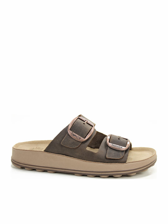 Fantasy Sandals Δερμάτινα Ανδρικά Σανδάλια Taup...