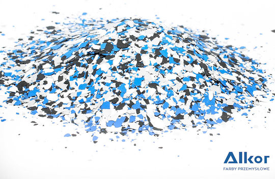 Decorative Floor Flakes Scattering On Painted Surface 0.5 Kg Blue