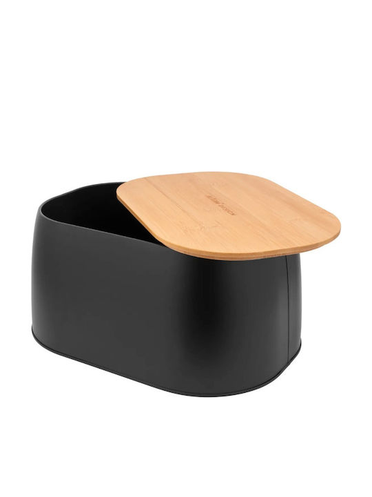 Altom Brotkasten mit Deckel Metallisch Schwarz 33.5x23.5x15.5cm