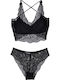 Siya Miting Lace Underwear Set with Bralette & Slip Black
