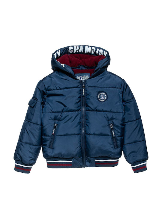 Kids' Casual Jacket with Lining & Hood Navy Blue