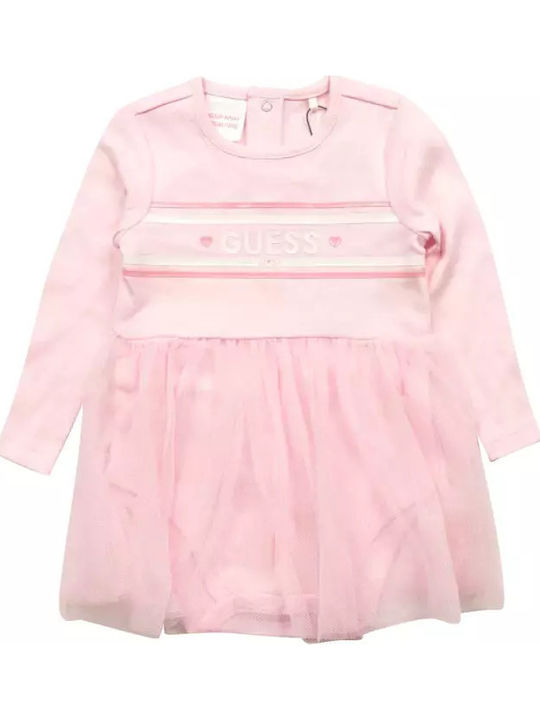 Guess Baby Bodysuit Long-Sleeved Pink