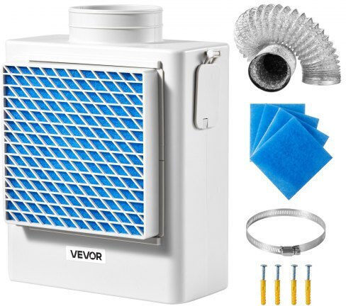 Vevor 3 In 1 Indoor Dryer Vent Kit Abs Material Fits 99 Mm Exhaust Port