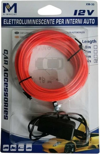 Flexible LED Interior Car Lighting Strip 12v 5m 1pc USB W14677-3 Orange