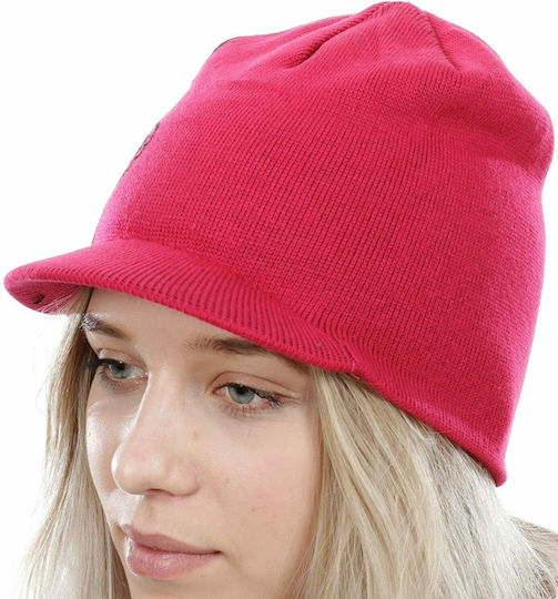 Status Beanie Unisex Beanie Knitted in Fuchsia color