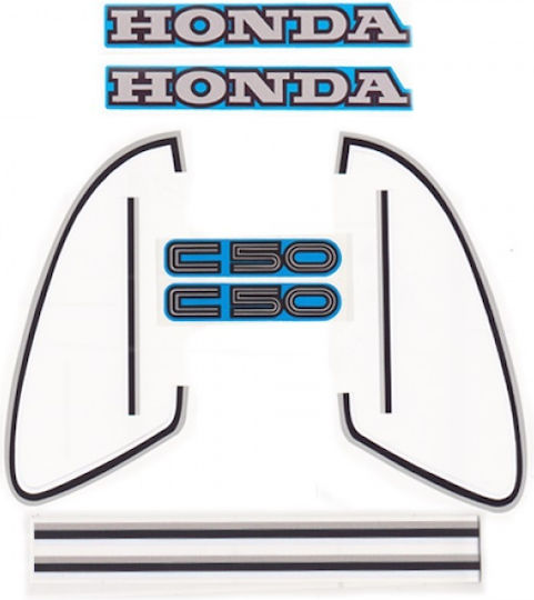 Αυτοκολλητα Honda C-50c Μπλε Σετ