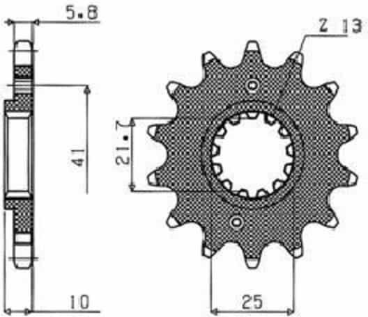 Sunstar Γρανάζι Μπροστά για Yamaha XT