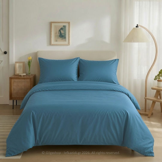 Casa Colori Bettbezug Einzel 100% Baumwolle 160x240 Petrol