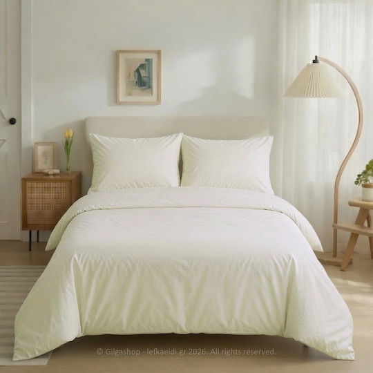 Casa Colori Duvet Cover Single 100% Cotton 160x240 Ecru