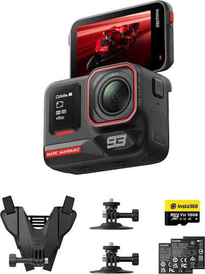 Insta360 Ace Pro 2 Action Camera 8K Underwater Dual Battery / 128GB MicroSD / Helmet Mount / Adhesive with Touch Screen 2.4" and Wi-Fi Black
