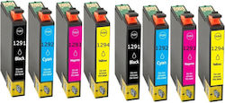 2 Vollständiges Set 8 Stück Kompatible und generalüberholte Tinten Epson T1291 T1292 T1293 T1294 15ml Apple-EPSON Stylus SX230/SX235W/SX420W/SX425W/SX430W/SX435W /SX438W/SX440W/ SX445W/SX525WD/SX535WD/SX620FW/WF3520/ BX305F/BX305FW/BX320FW/B42WD/BX525WD/ BX535WD/BX625FWD/BX630FW/ Kompatibles Paket Dell Mehrfarbig / Schwarz