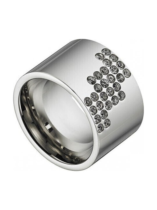 Graloro Damen Ring Ehering mit Zirkonia aus Stahl