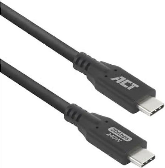 Act Ac7420 Кабел USB-C M към USB-C M 0.5m 240W Черен