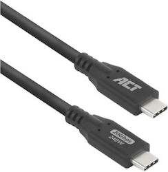 Act Ac7422 Кабел USB-C M към USB-C M 1m 240W Черен Act Ac7422 Кабел USB-C M към USB-C M 1m 240W Черен
