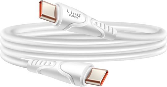 Linq USB-C to USB-C 4A Fast Charging 80W Cable in Flexible Silicone 1m White