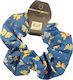 Lastic de Păr Scrunchie Handmade Albastru cu Fluturi
