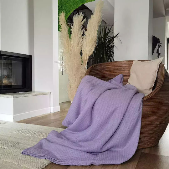 Kotonia Home Κουβερλί Υπέρδιπλο Βαμβακερό Lilac 220x240cm