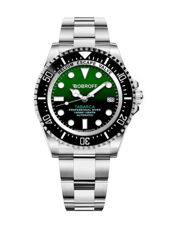 Bobroff Мъжки Часовник 44mm На Батерия Със Сребрист Ацетилен Механизъм