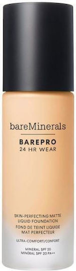 bareMinerals Barepro 24hr Wear Skin-perfecting Matte Лилаво/бяло SPF20 Fair 15 Warm 30мл