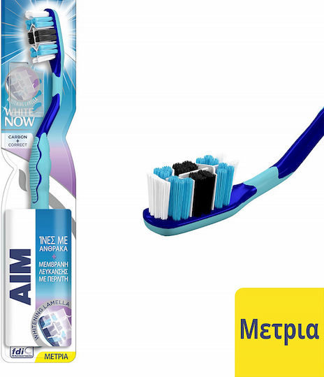 AIM Carbon & Correct Toothbrush Medium White