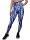 Training Damen Langleggings mit Formendefinition Hohe Taille Lila