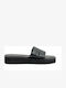 Leder Flache Sandalen für Damen Flatforms in Schwarz Farbe