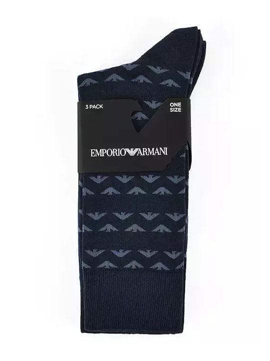 Emporio Armani Herren Socken Blue 3Pack