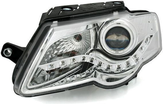 Φανάρια Εμπρός Led Vw Passat 3c 2005+ Chrome Λάμπες Η1 Σετ 2τμχ Swv29agx