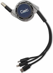 Geti Cablu USB la micro USB Lightning Type-C 1m GCU 01
