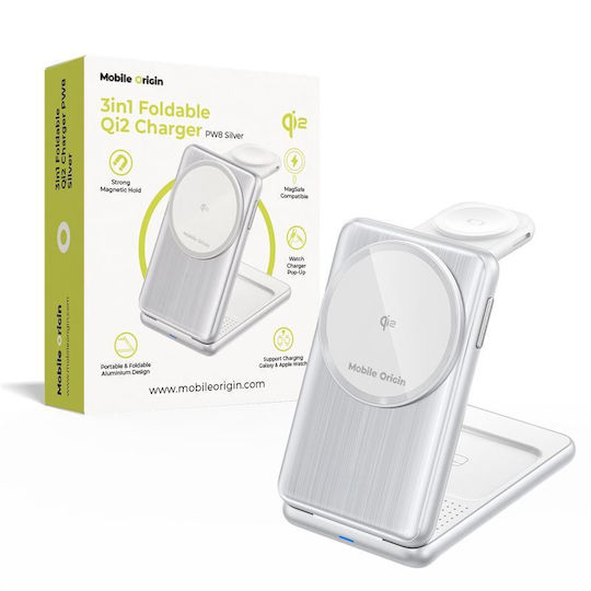 Mobile Origin Ασύρματος Φορτιστής Qi2 Power Delivery Λευκός (PW8)