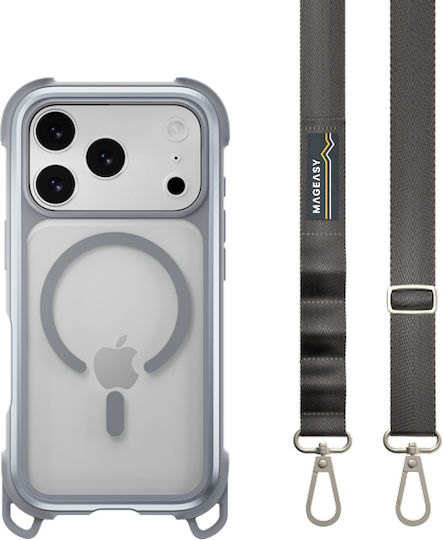 Mageasy Odyssey M With Lanyard Back Cover Σιλικόνης με Λουράκι Γκρι (iPhone 17 Pro)