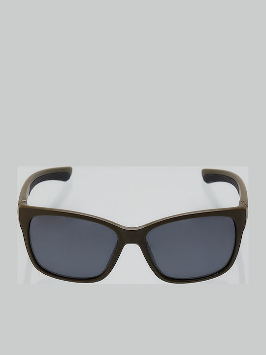 Admiral Men's Sunglasses with Brown Plastic Frame and Gray Polarized Lens
