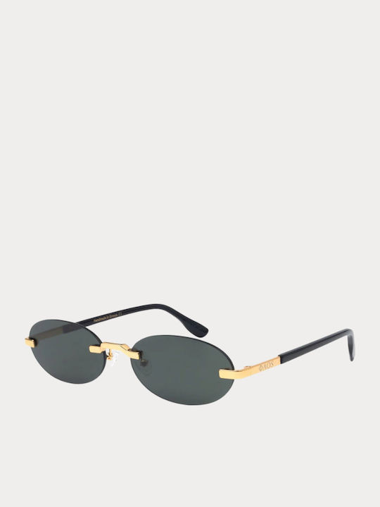 Faos Sunglasses Χρυσά with Metal Frame & Green Lens Faos Sunglasses Χρυσά with Metal Frame & Green Lens
