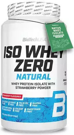 Biotech USA Iso Whey Zero Natural Protein Whey Gluten & Lactose Free with Flavor Strawberry 908gr