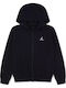 Fleece Lined Kids Hoodie Cardigan With Hood and Pockets Black