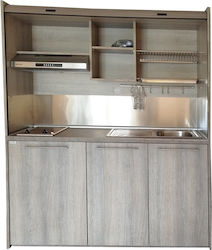 Silver Κσ160 Πολυκουζινάκι με Δεξιά Γούρνα 160x65x209cm Δρυς