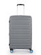Dielle Medium Travel Suitcase Hard Charcoal with 4 Wheels Height 67cm