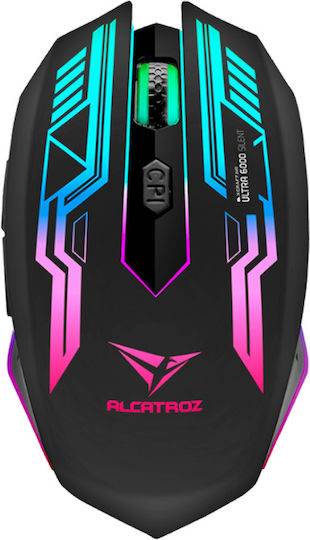 Alcatroz Air Ultra 6000 Ασύρματο RGB Gaming Ποντίκι Μαύρο