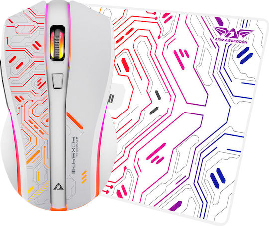 Armaggeddon Mikoyan Foxbat-III Wireless RGB Gaming Mouse Cyberpunk White