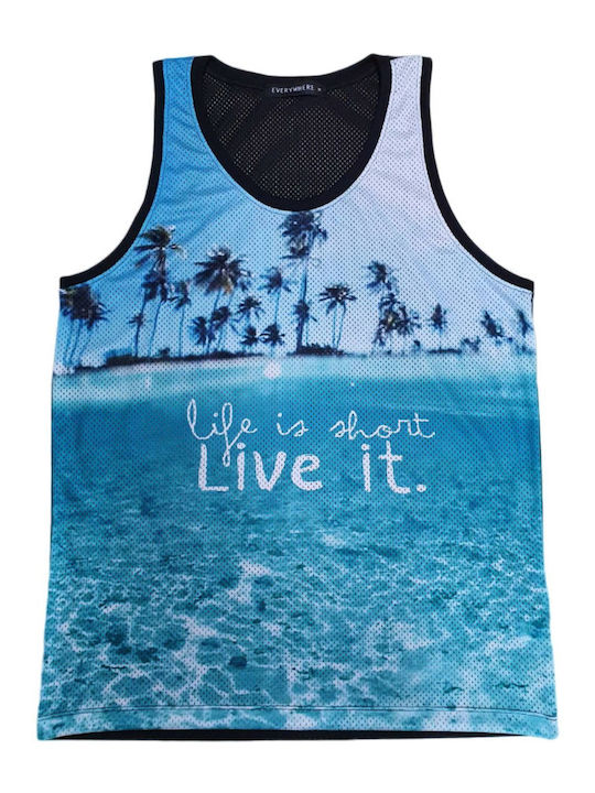 Ανδρικό Tank Top Life Is Hot Live It Lih736-μαύρο