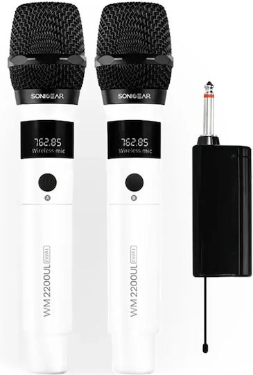 Sonic Gear WM 2200 UL Set Wireless Microphone Handmade for Vocals in White Color