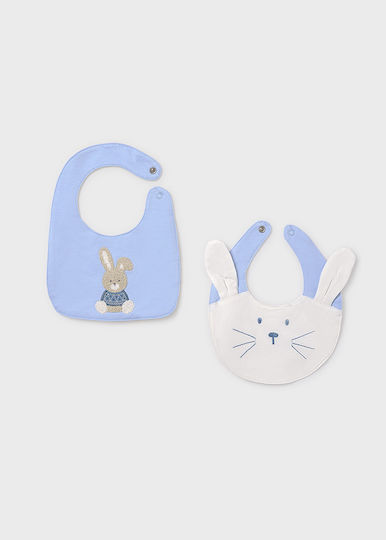 Mayoral Fabric Baby Bibs Sky Blue for 0 Months+ 2 Pieces