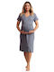 Angel's Secret Nightgown Maternity & Nursing Gray